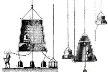 Izquierda: campana de Edmund Halley (1691). Derecha: campana de Charles Spalding (1775)